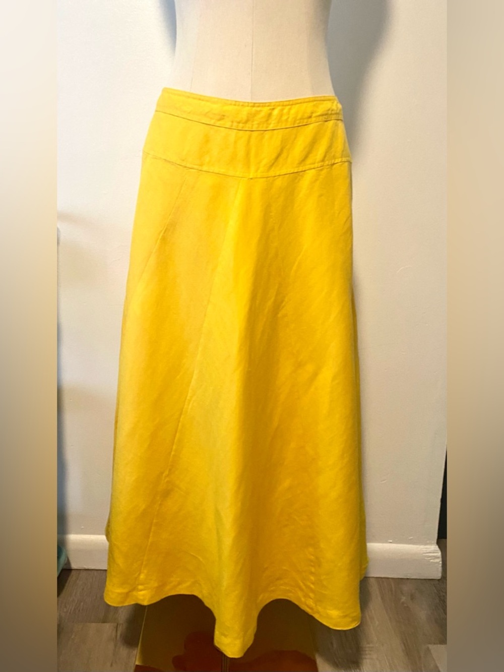 Ashley Stewart Linen Blend A-Line Skirt Gold/Yellow Woman's Size 14W